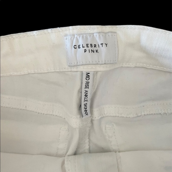 Celebrity Pink White mid rise ankle skinny cotton blend jean pant size 9/29 - Picture 5 of 10